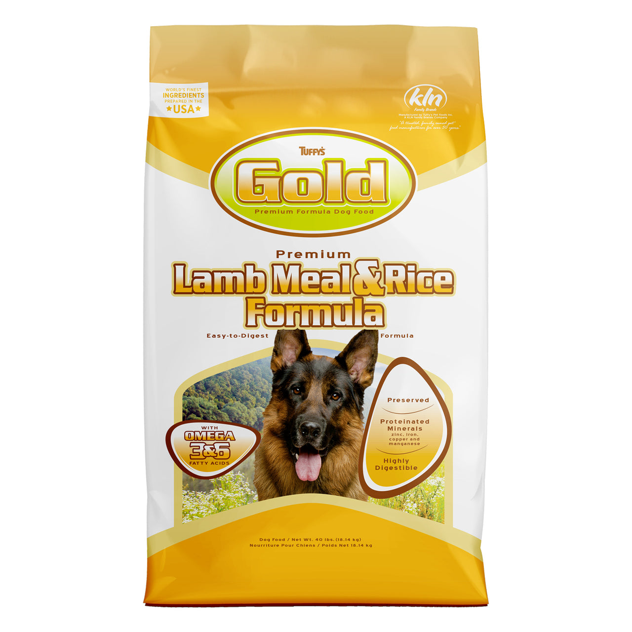 Tuffy’s GOLD Lamb & Rice Formula Dog Food 40 lbs