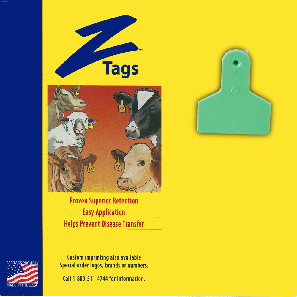 Z Tags 1 Piece Small Animal Blank (Green) 25 Pack - 1 Piece Small Animal Blank Tag Z Tags - Canada
