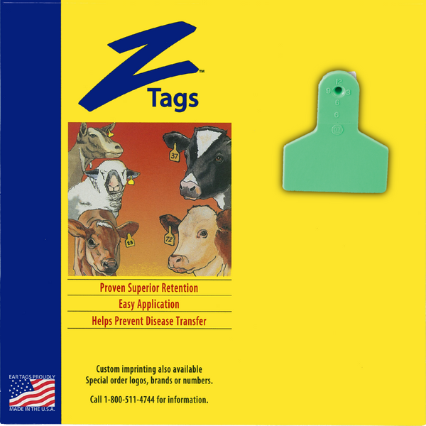Z Tags 1 Piece Small Animal Blank (Green) 25 Pack - 1 Piece Small Animal Blank Tag Z Tags - Canada