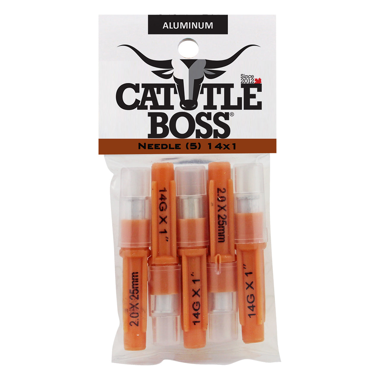 Cattle Boss Aluminum Hub Needle (5 Pack) 14 X 1 - Drug Administration Cattle Boss - Canada