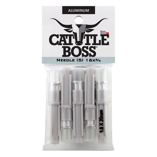 Cattle Boss Aluminum Hub Needle (5 Pack) 16 X 3/4 - Drug Administration Cattle Boss - Canada