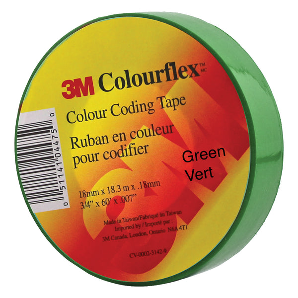 3M Colourflex Coding Tape 3/4X60 (Green) - Wound Dressing 3M - Canada