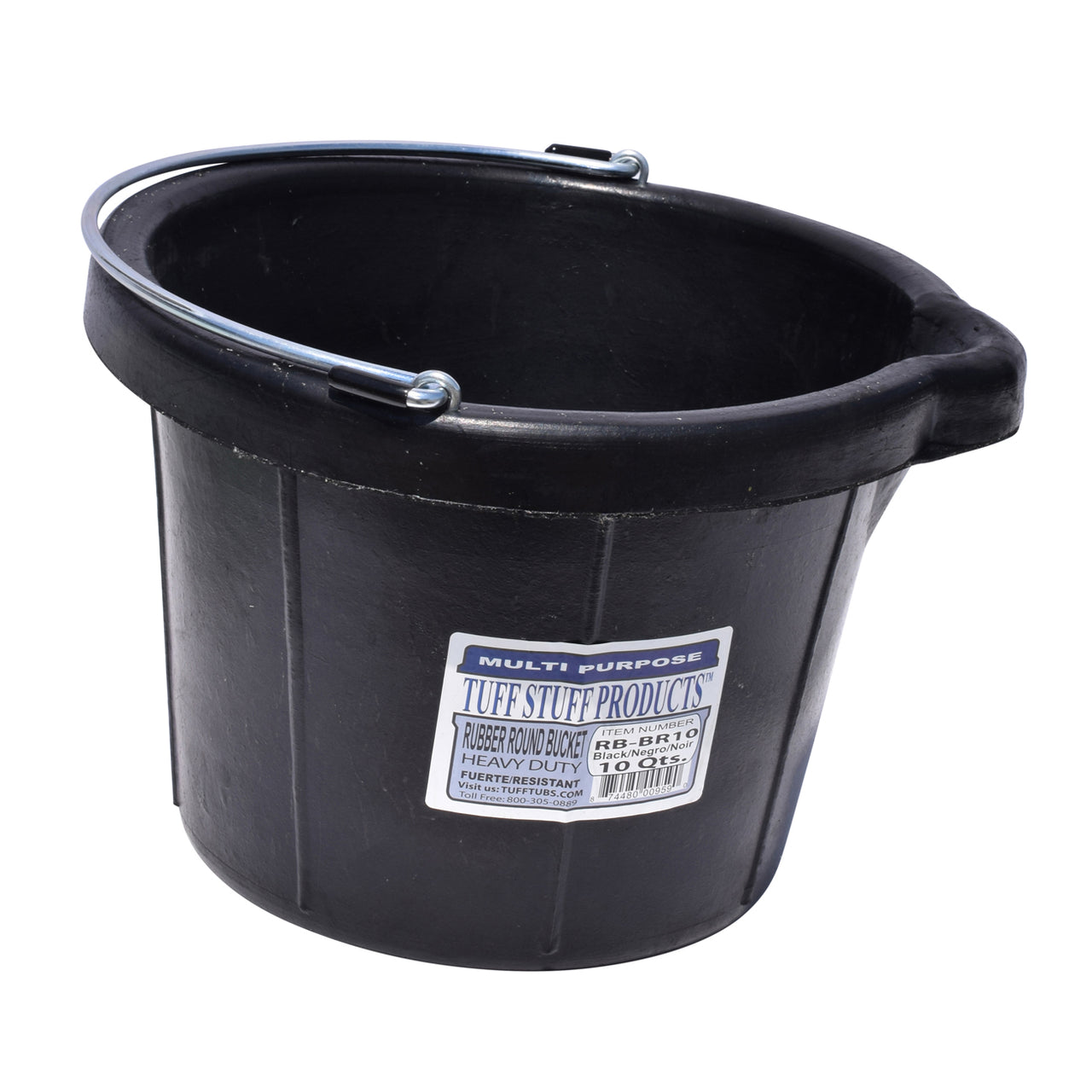 Tuff Stuff Rubber Round Bucket 10 Qts - Buckets Pails Feeders Scoops Tubs Bottles Tuff Stuff - Canada