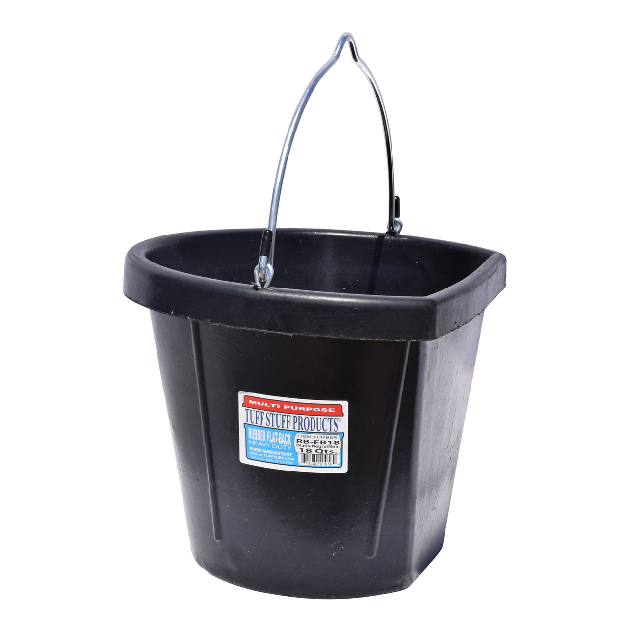 Tuff Stuff Rubber Flat Back Bucket 12 Qts - Buckets Pails Feeders Scoops Tubs Bottles Tuff Stuff - Canada