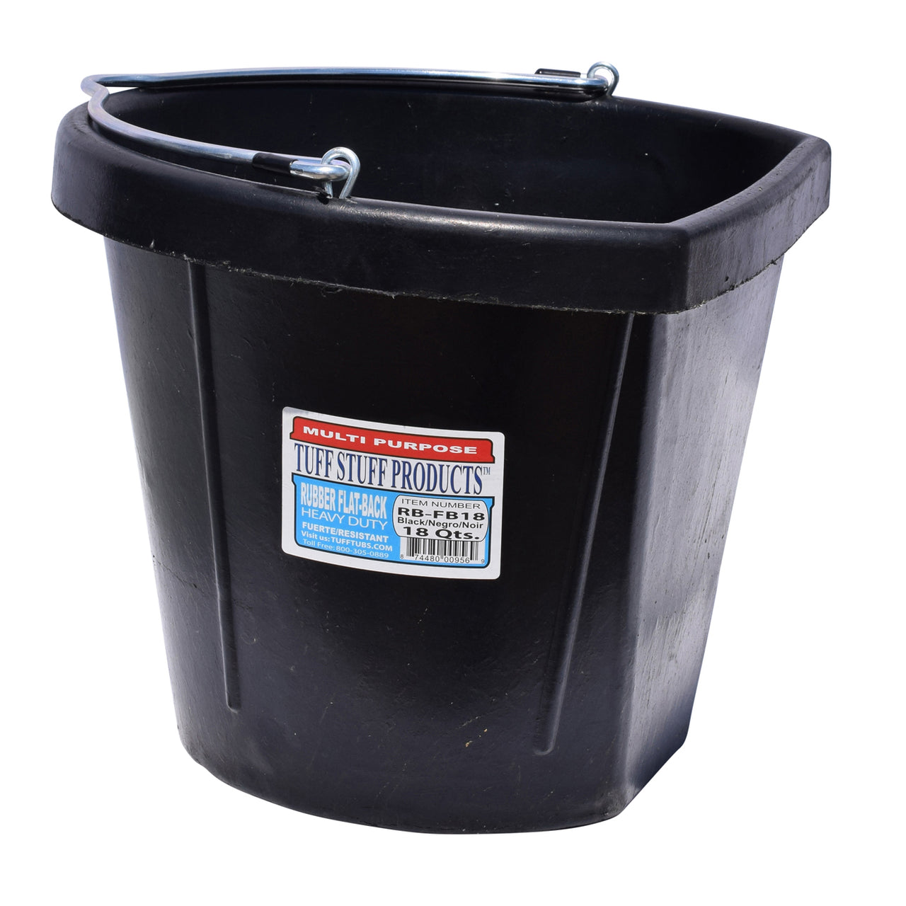Tuff Stuff Rubber Flat Back Bucket 18 Qts - Buckets Pails Feeders Scoops Tubs Bottles Tuff Stuff - Canada