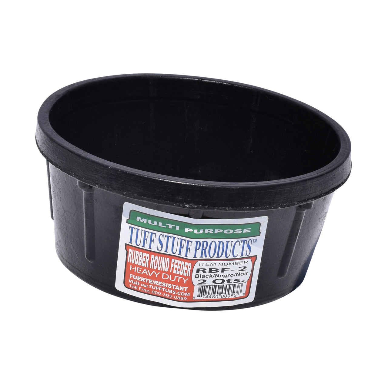 Tuff Stuff Rubber Round Feeder 2 Qts - Buckets Pails Feeders Scoops Tubs Bottles Tuff Stuff - Canada