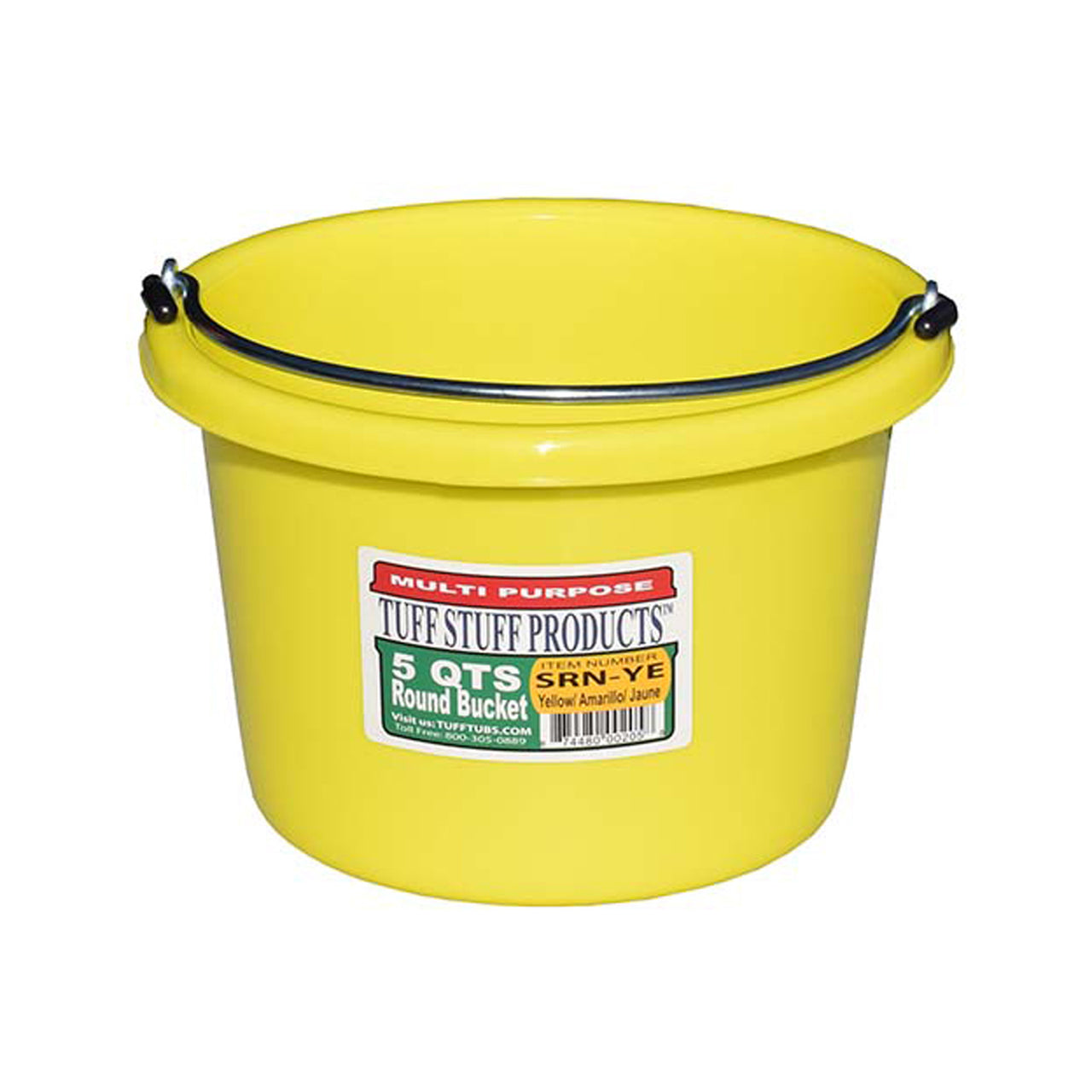 Tuff Stuff Small Round Bucket 5 Qts (Yellow) - Buckets Pails Feeders Scoops Tubs Bottles Tuff Stuff - Canada