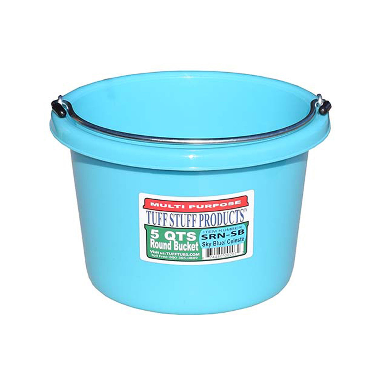 Tuff Stuff Small Round Bucket 5 Qts (Sky Blue) - Buckets Pails Feeders Scoops Tubs Bottles Tuff Stuff - Canada