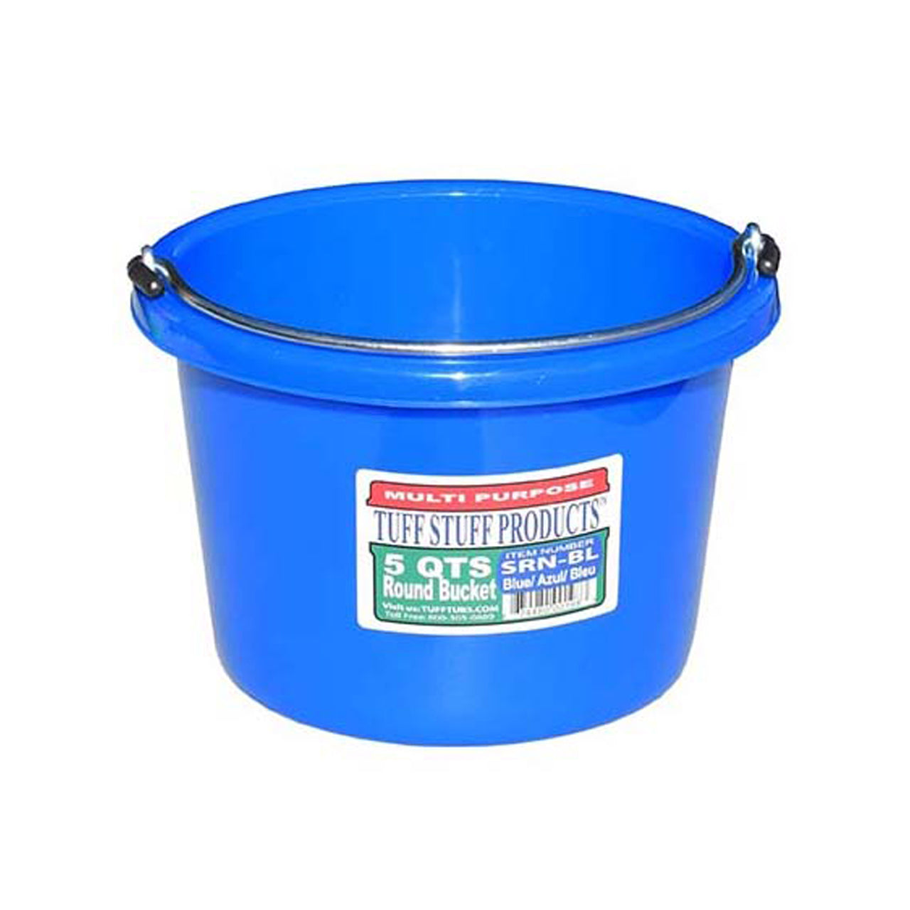 Tuff Stuff Small Round Bucket 5 Qts (Blue) - Buckets Pails Feeders Scoops Tubs Bottles Tuff Stuff - Canada