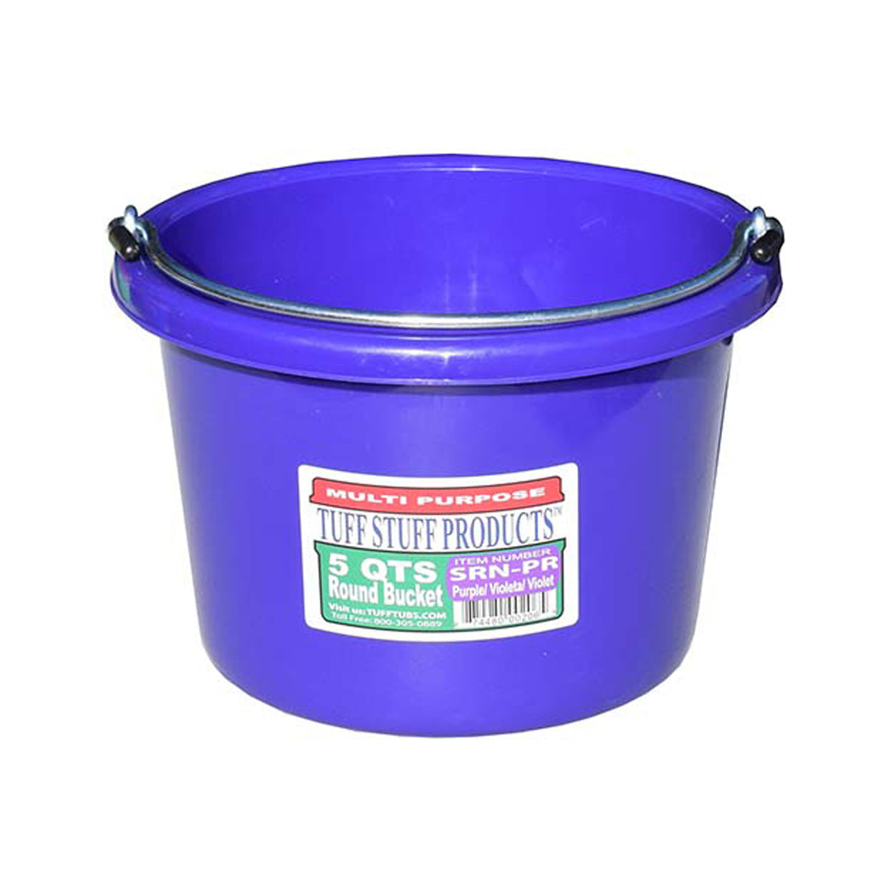 Tuff Stuff Small Round Bucket 5 Qts (Purple) - Buckets Pails Feeders Scoops Tubs Bottles Tuff Stuff - Canada