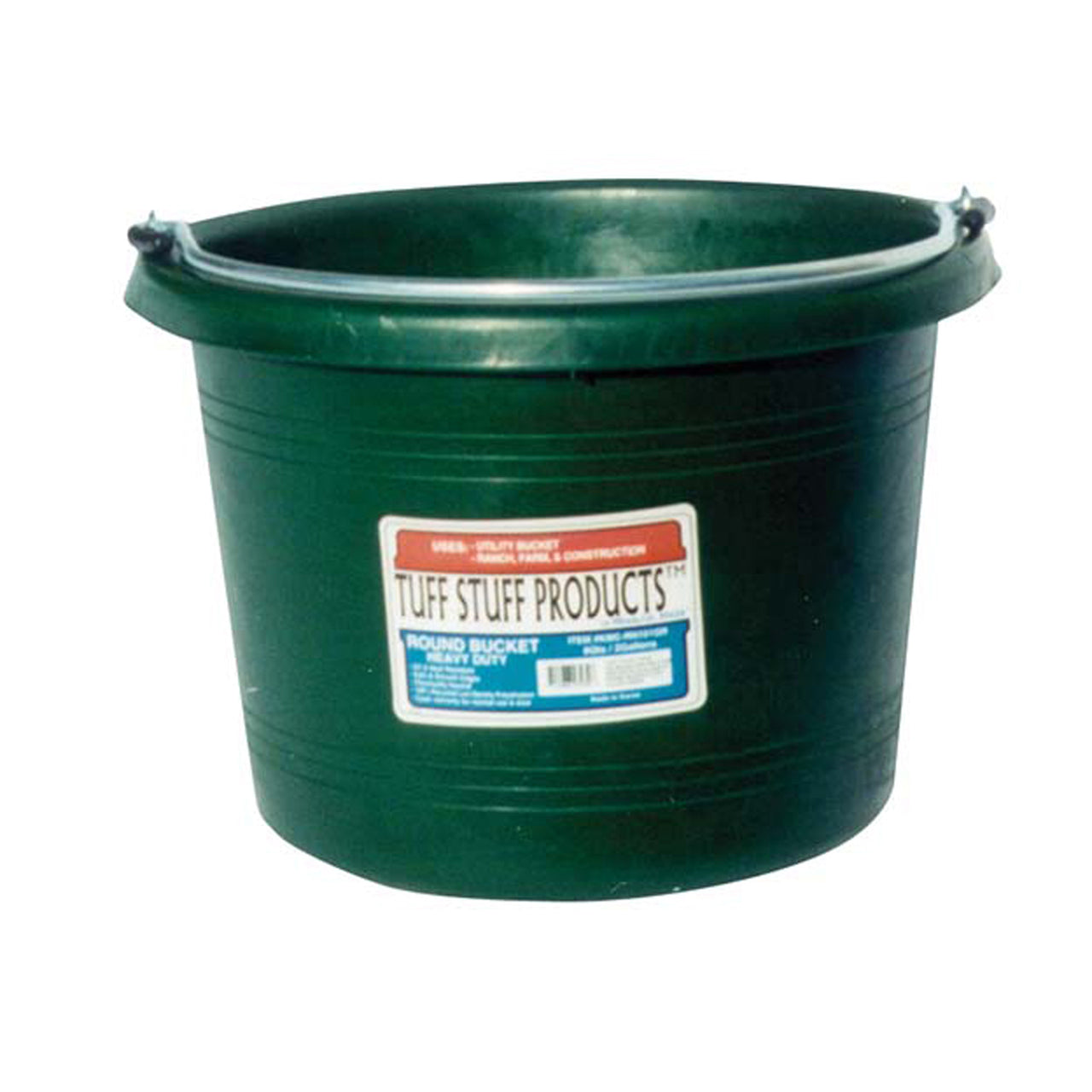 Tuff Stuff Round Bucket 8 Qts - Green - Buckets Pails Feeders Scoops Tubs Bottles Tuff Stuff - Canada