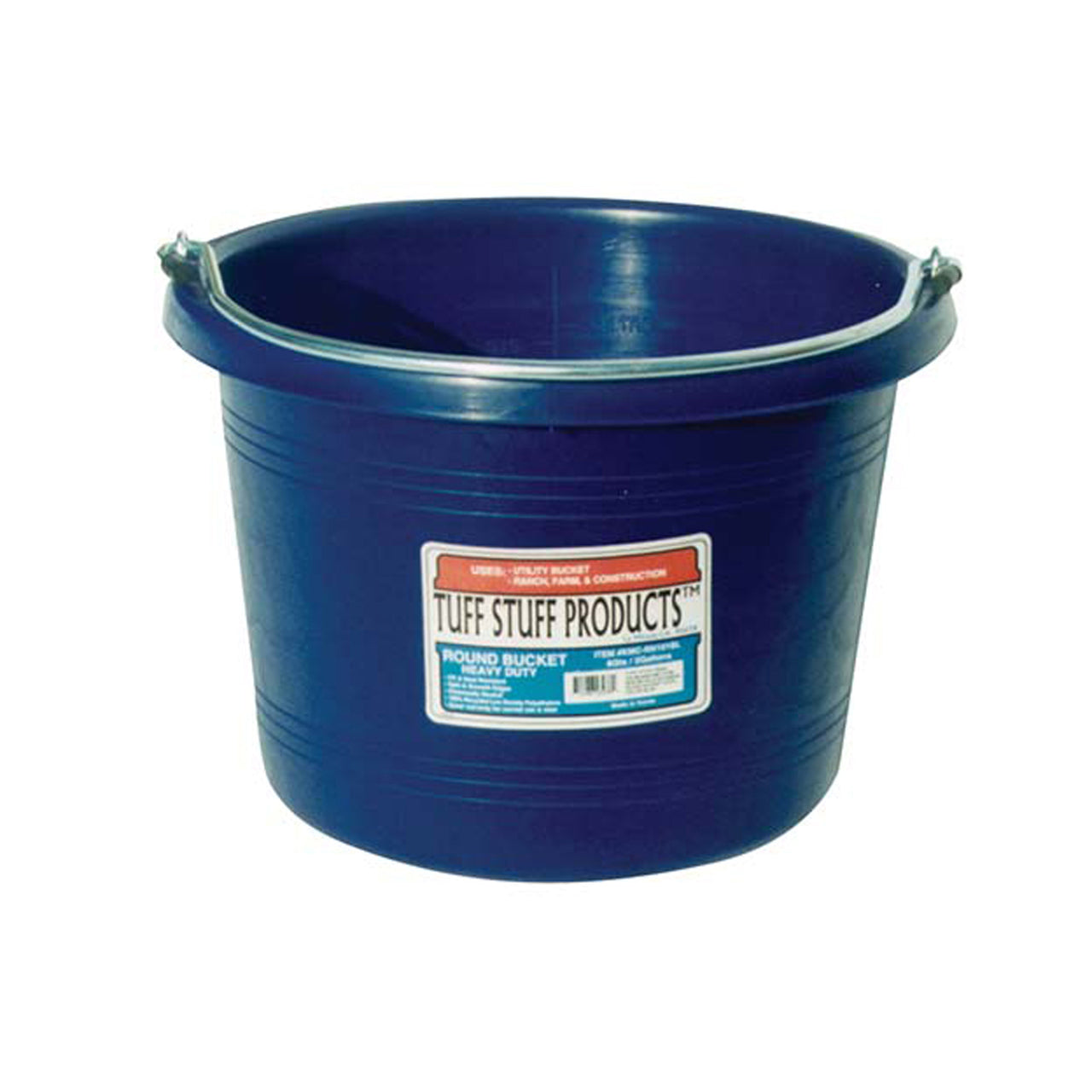 Tuff Stuff Round Bucket 8 Qts - Blue - Buckets Pails Feeders Scoops Tubs Bottles Tuff Stuff - Canada