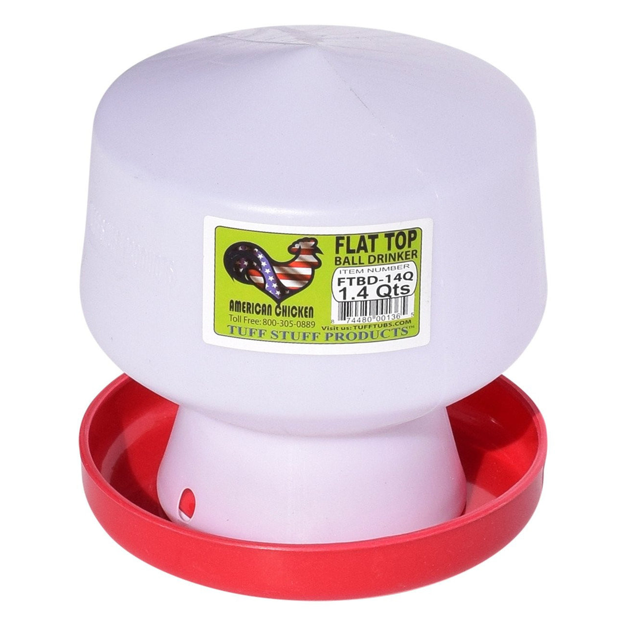 Tuff Stuff Poultry Flat Top Ball Drinker - 1.4Qts - Poultry Feeders Drinkers Tuff Stuff - Canada