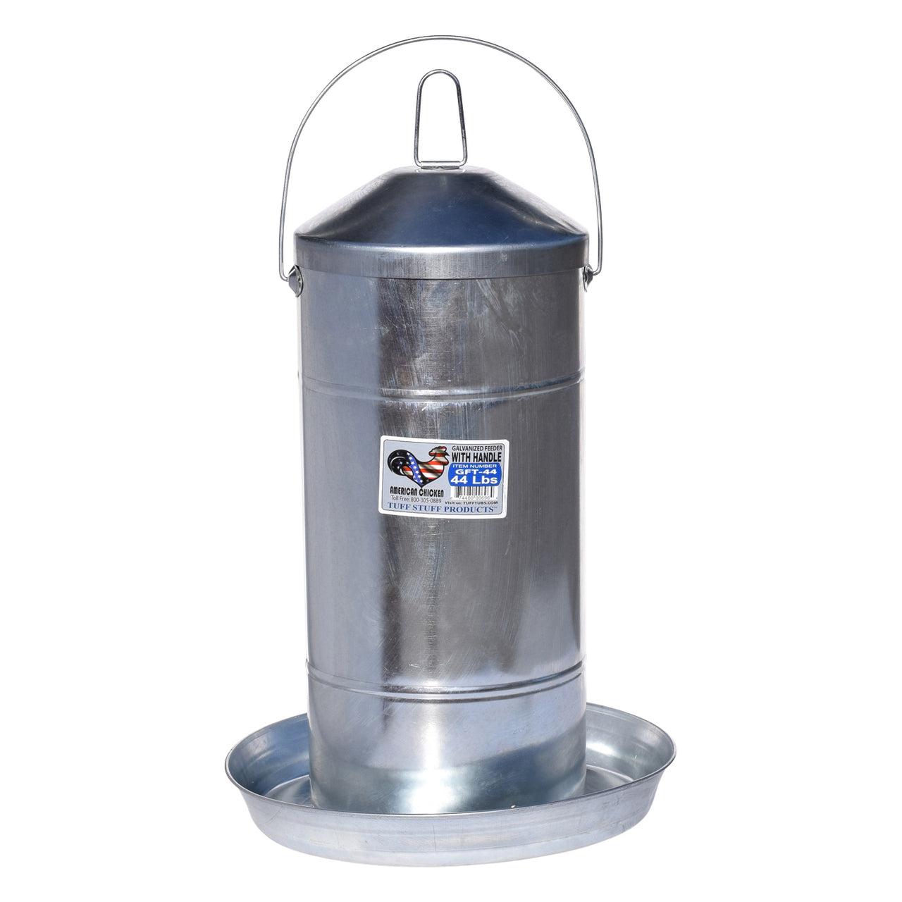 Tuff Stuff Galvanized Poultry Feeder W/ Handle - 44Lbs - Poultry Feeders Drinkers Tuff Stuff - Canada