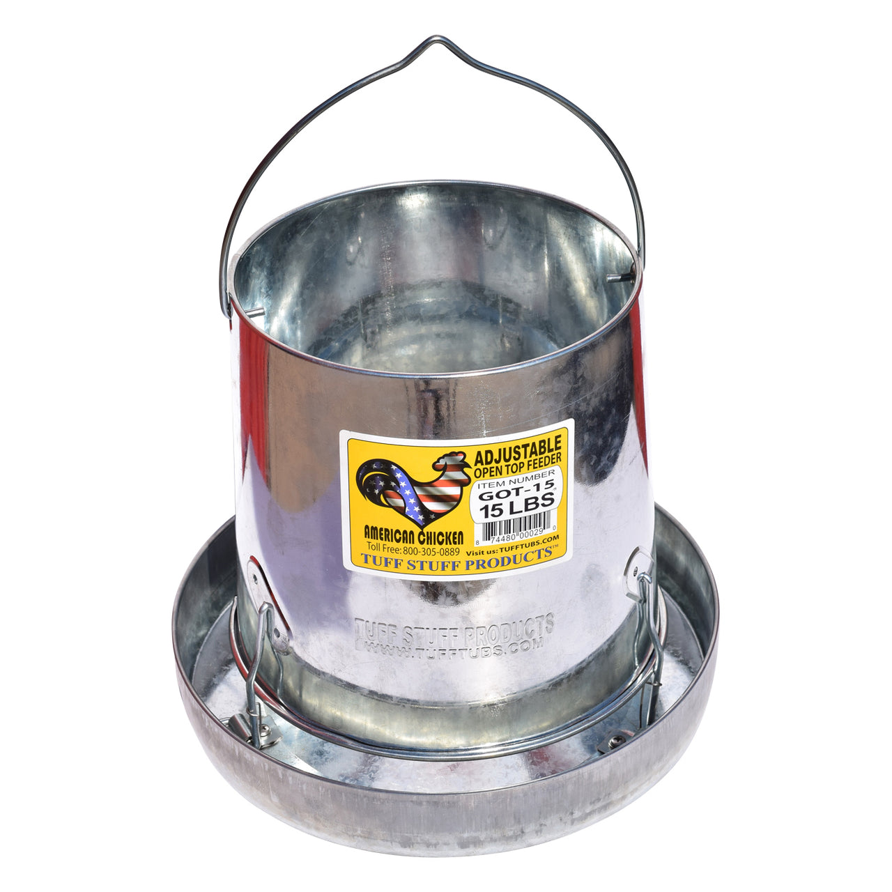 Tuff Stuff Galvanized Open Top Feeder 15Lbs - Galvanized Poultry Feeders Tuff Stuff - Canada