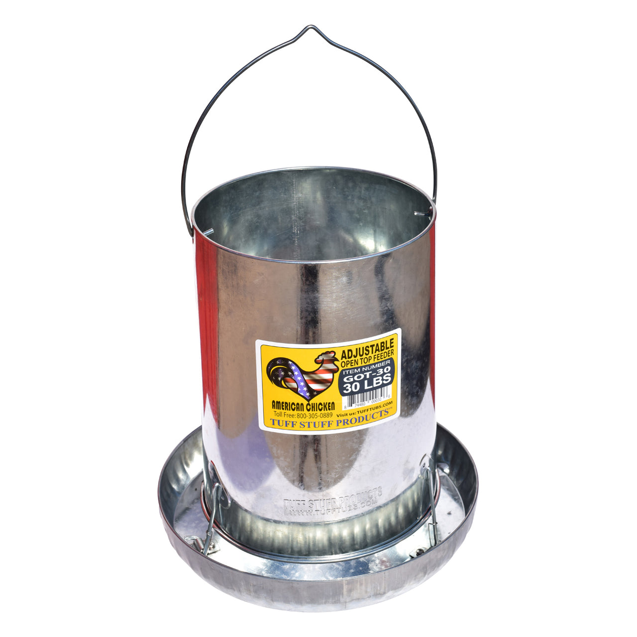 Tuff Stuff Galvanized Open Top Feeder 30Lbs - Galvanized Poultry Feeders Tuff Stuff - Canada