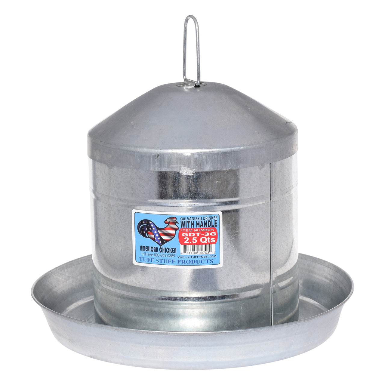 Tuff Stuff Galvanized Poultry Drinker - 2.5Gal - Poultry Feeders Drinkers Tuff Stuff - Canada