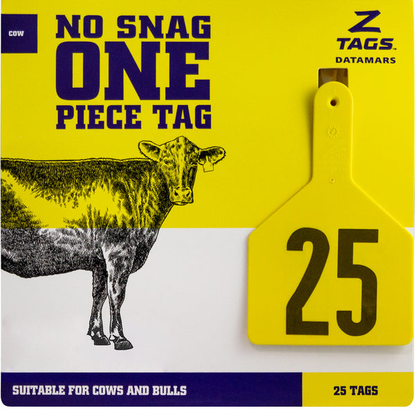 Z Tags 1 piece cow/calf printed 1-200 bundles of 25