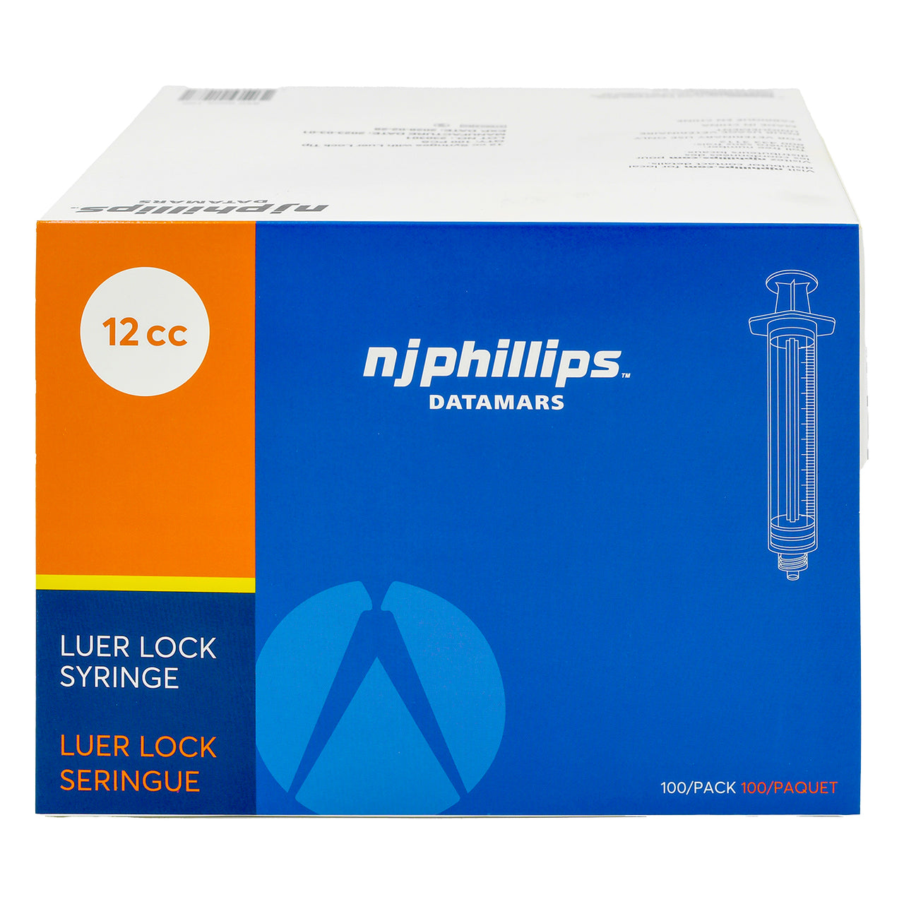 N.J. Phillips luer lock syringe 12cc (100/box)