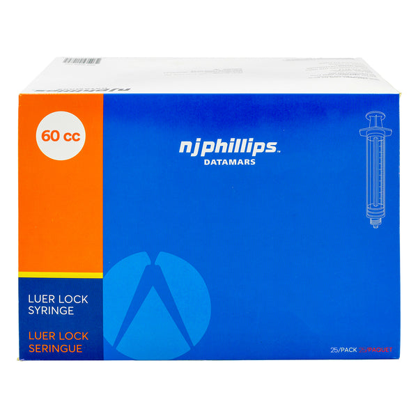 N.J. Phillips luer lock syringe 60cc (25/box)