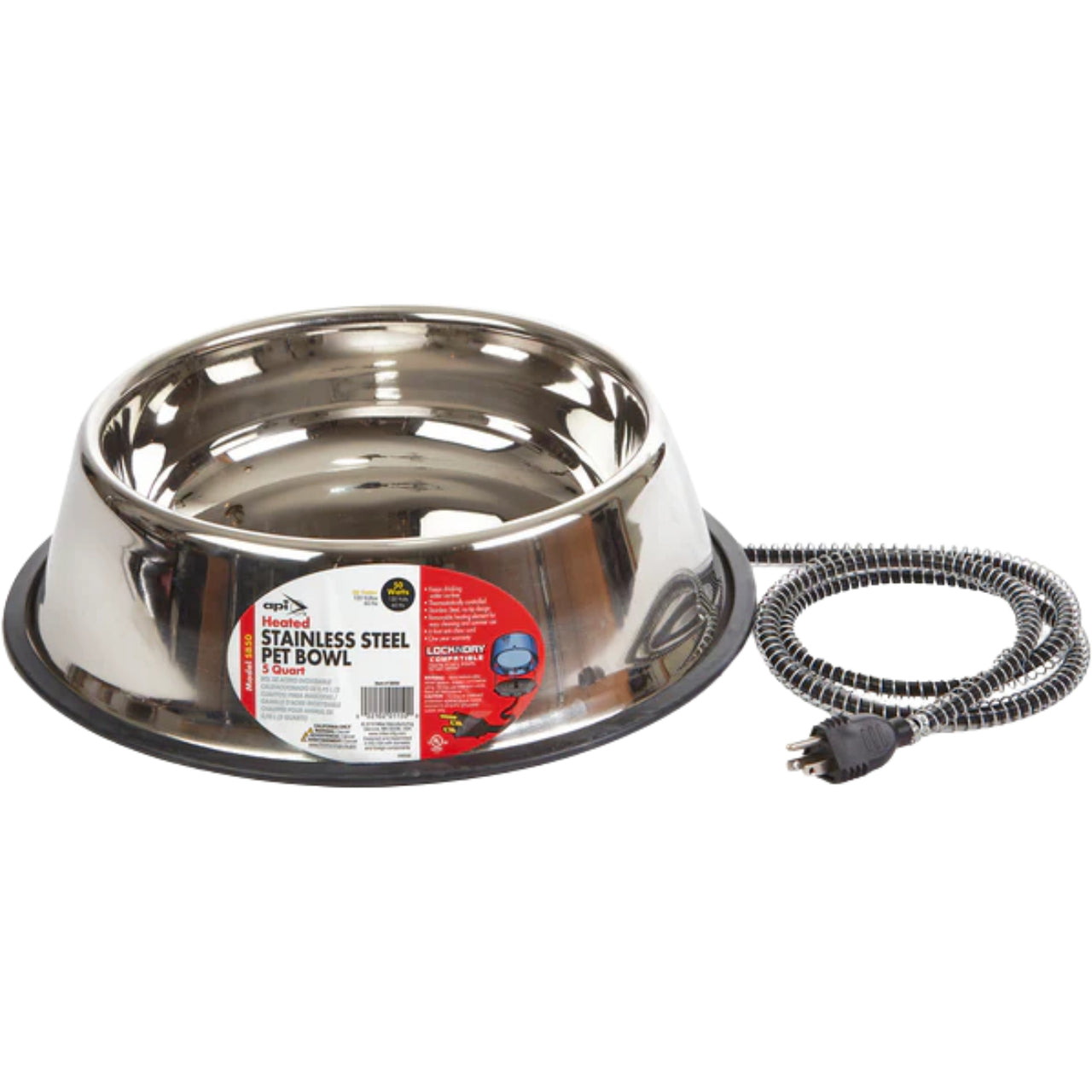 5 Quart Stainless  Steel Heated Pet Bowl