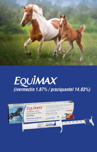 Equimax is the only product that gives protection to horses, mares from worms an parasites