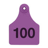 Allflex Large Complete Numbered Tags (Purple) 25 pack