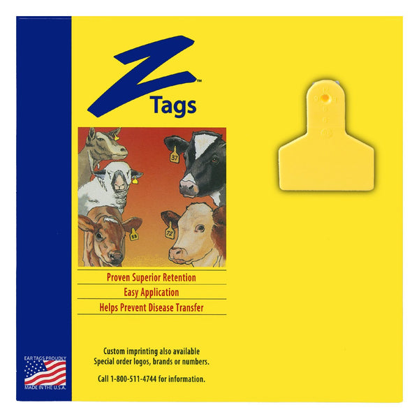 Z Tags 1 Piece Small Animal Blank (Yellow) 25 Pack - 1 Piece Small Animal Blank Tag Z Tags - Canada