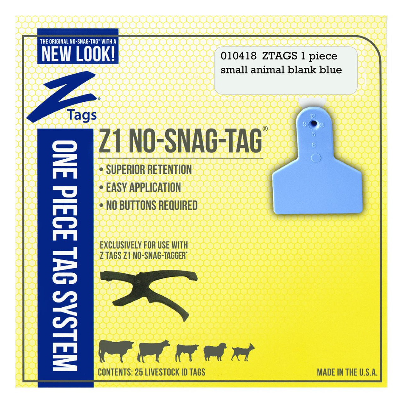 Z Tags 1 Piece Small Animal Blank (Blue) 25 Pack - 1 Piece Small Animal Blank Tag Z Tags - Canada
