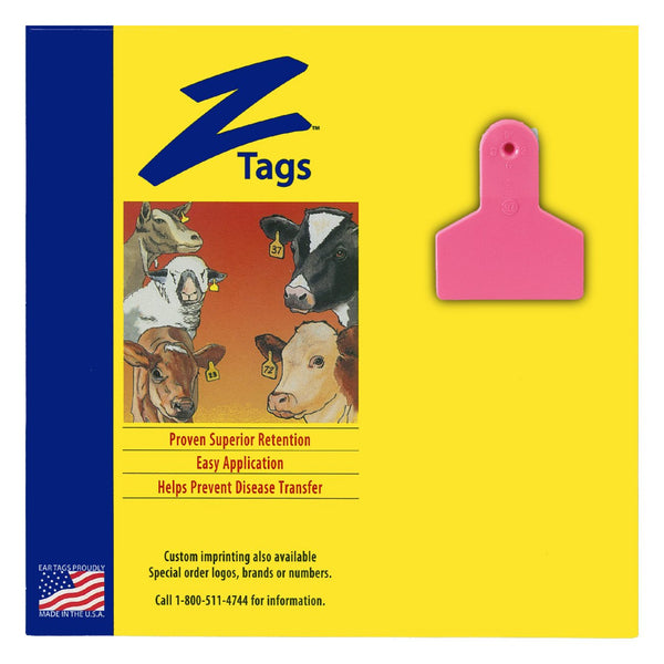 Z Tags 1 Piece Small Animal Blank (Pink) 25 Pack - 1 Piece Small Animal Blank Tag Z Tags - Canada