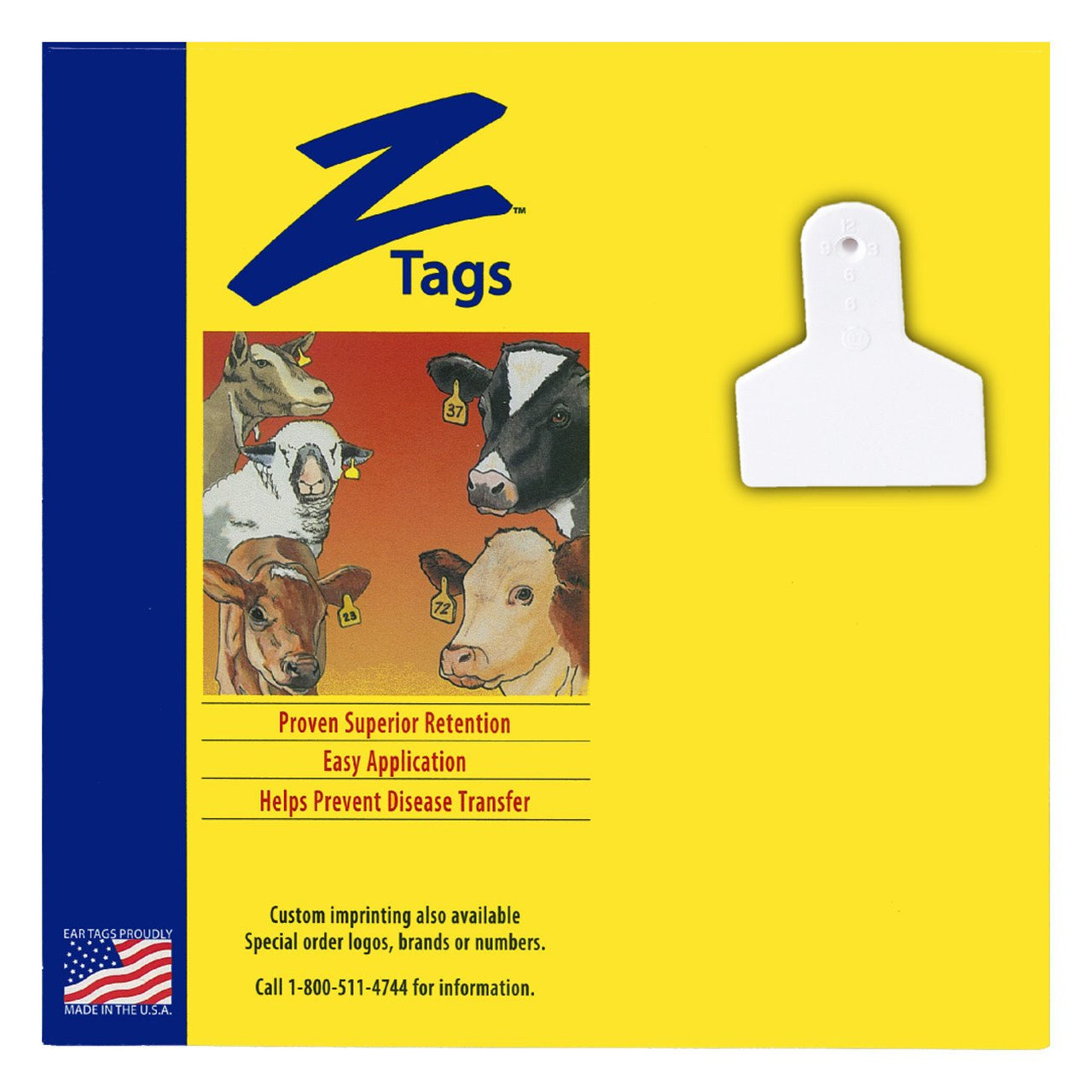 Z Tags 1 Piece Small Animal Blank (White) 25 Pack - 1 Piece Small Animal Blank Tag Z Tags - Canada