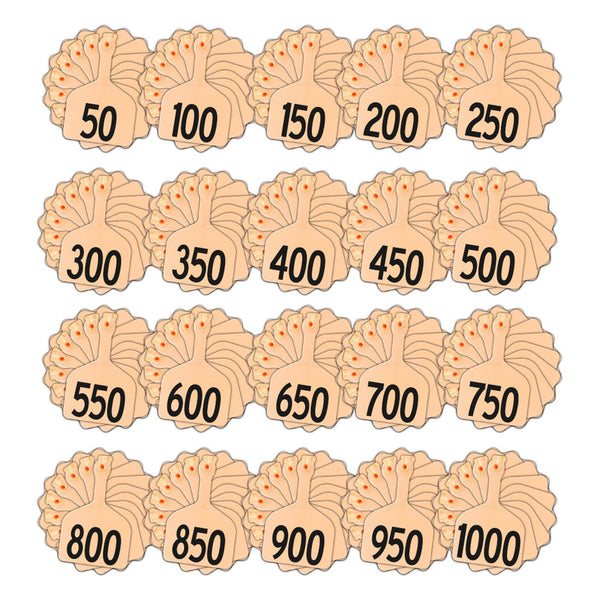 Z Tags Feedlot Pre-Printed Tags Numbered 1-1000 Light Orange (Peach) - Feedlot Tags Pre-Printed Tags Numbered 1-1001 Z Tags - Canada