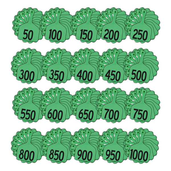 Z Tags Feedlot Pre-Printed Tags Numbered 1-1000 (Green) - Feedlot Tags Pre-Printed Tags Numbered 1-1005 Z Tags - Canada