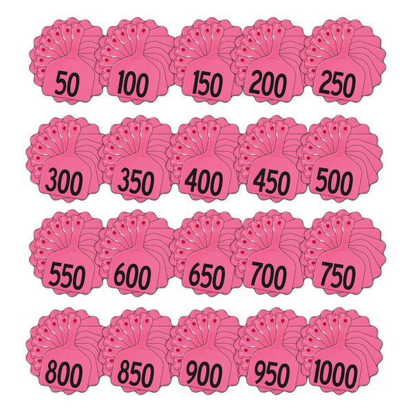 Z Tags Feedlot Pre-Printed Tags Numbered 1-1000 (Pink) - Feedlot Tags Pre-Printed Tags Numbered 1-1009 Z Tags - Canada