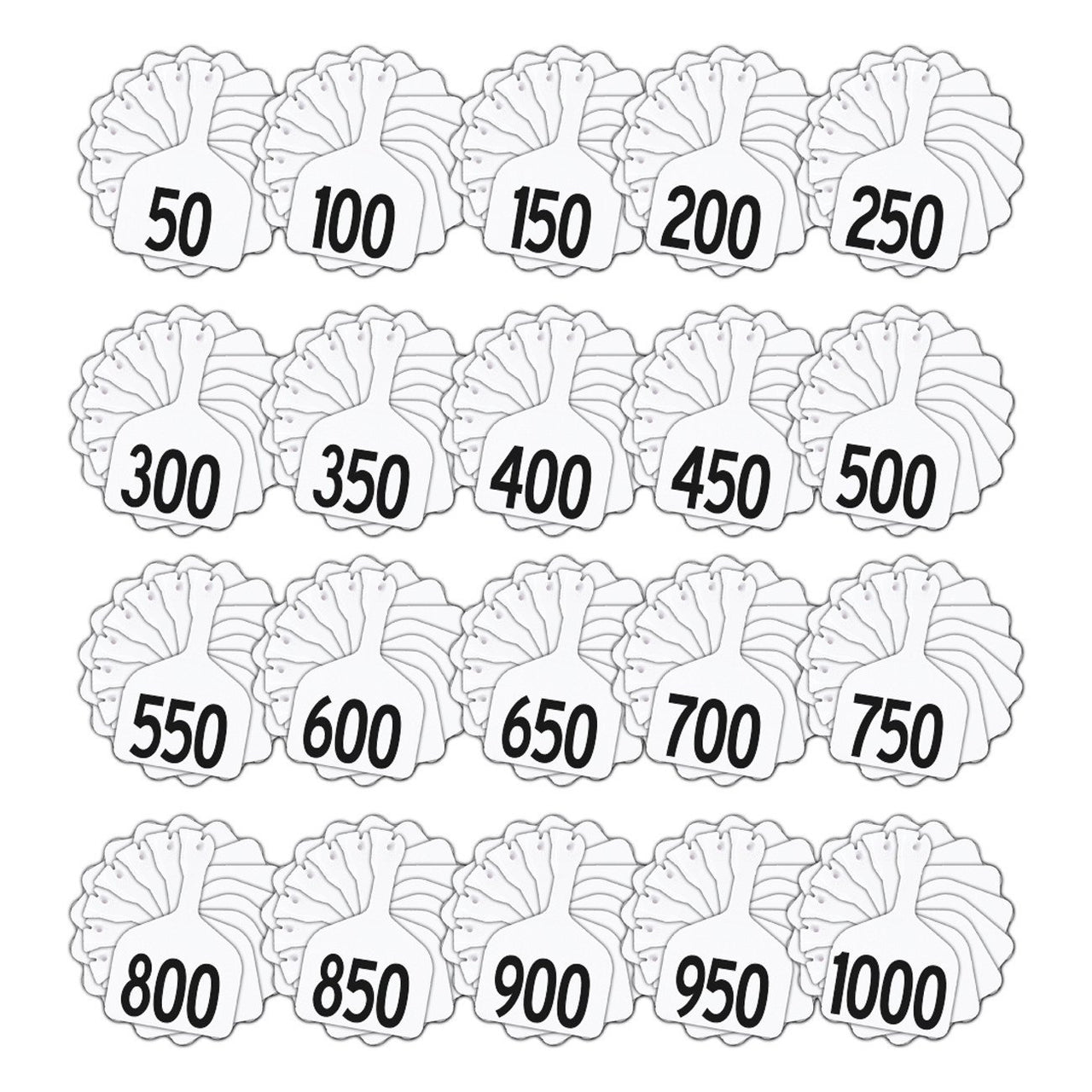 Z Tags Feedlot Pre-Printed Tags Numbered 1-1000 (White) - Feedlot Tags Pre-Printed Tags Numbered 1-1010 Z Tags - Canada