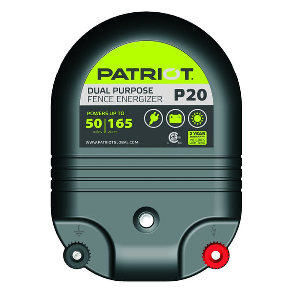 Patriot P20 Dual Purpose Fence Charger (12V/110V) - Fencing Patriot - Canada