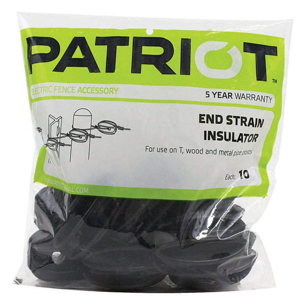 Patriot Black End Strain Insulator (10 Pack) - Fencing Patriot - Canada