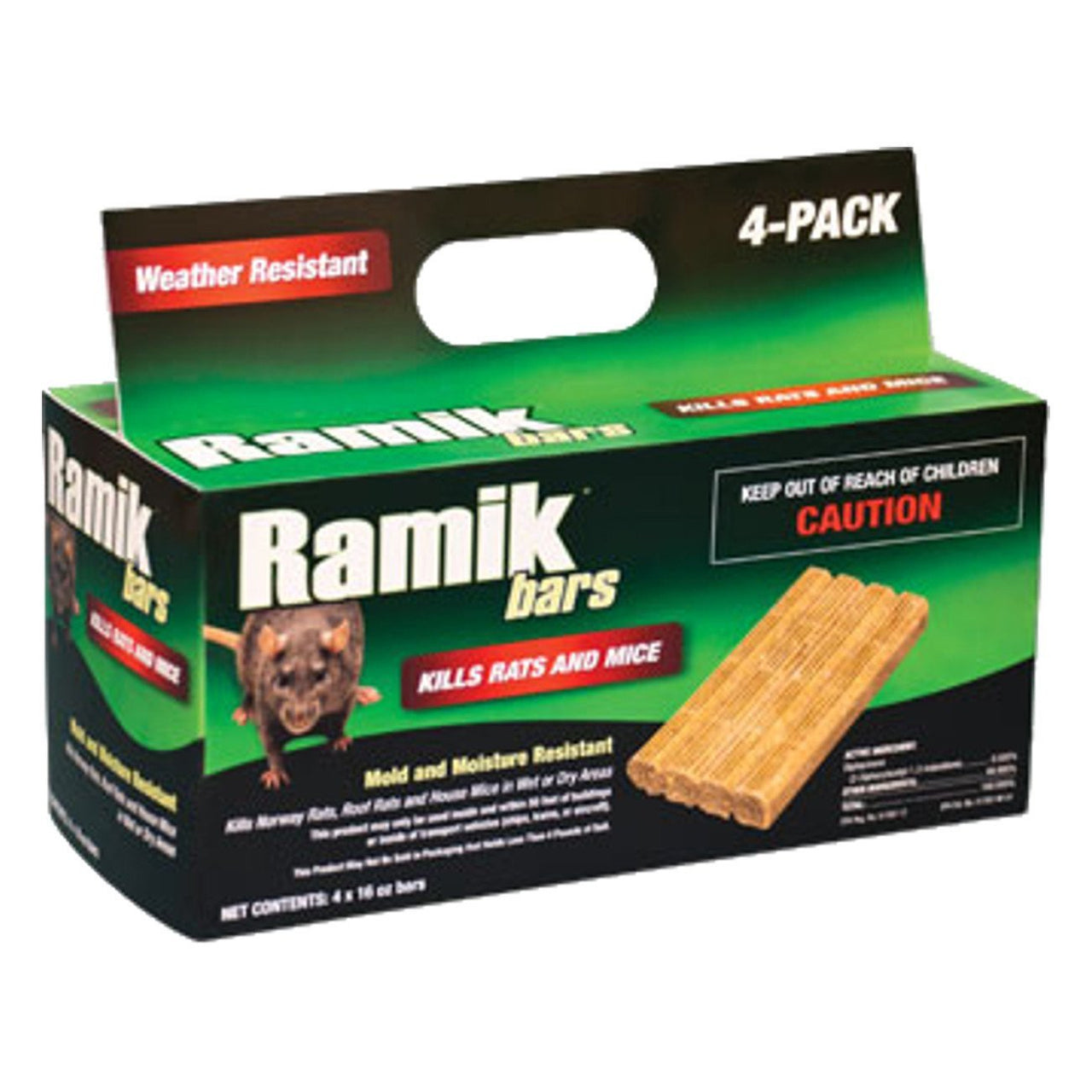 Ramik Rodent Control Bait Bars 4X453G 0.005% Diphacinone - Pest Control Ramik - Canada