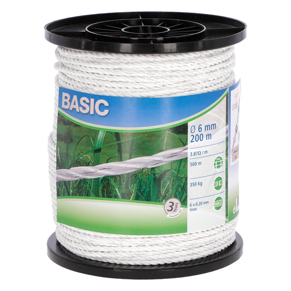CORRAL Basic fencing rope 6mm x 200m (White)