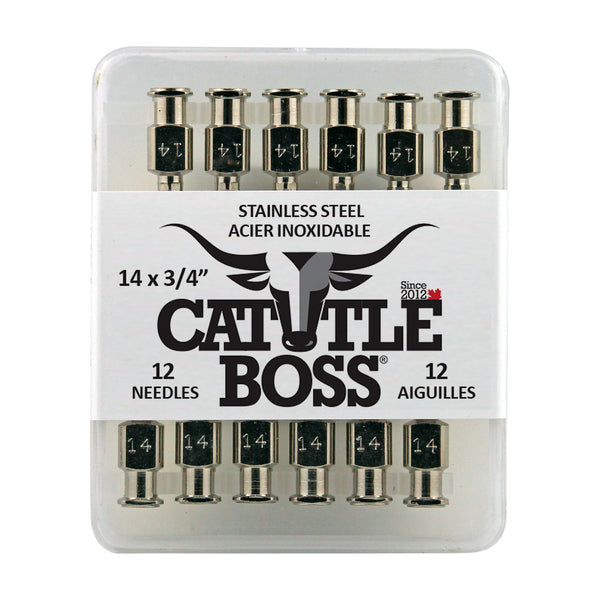 Cattle Boss Stainless Steel Hub Needle (12 Pack) 14X3/4 - Drug Administration Cattle Boss - Canada