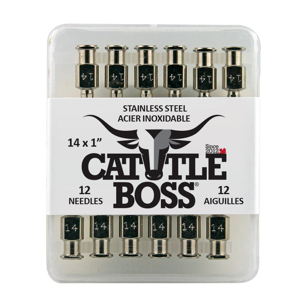 Cattle Boss Stainless Steel Hub Needle (12 Pack) 14X1 - Drug Administration Cattle Boss - Canada