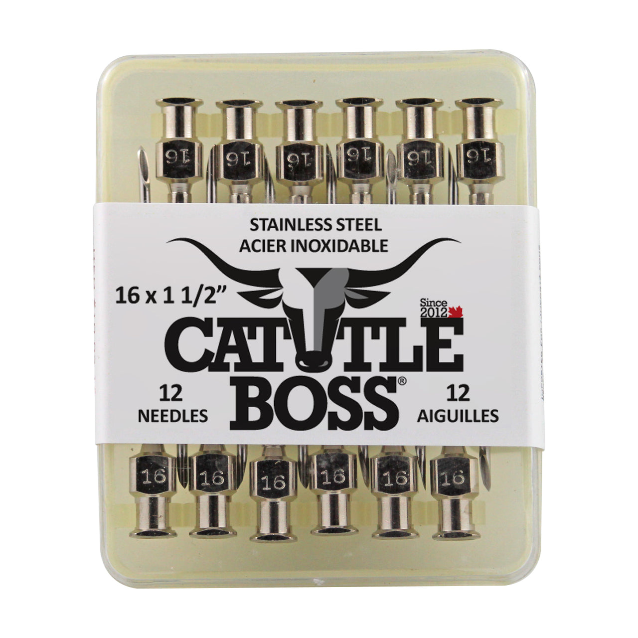 Cattle Boss Stainless Steel Hub Needle (12 Pack) 16X1 1/2 - Drug Administration Cattle Boss - Canada
