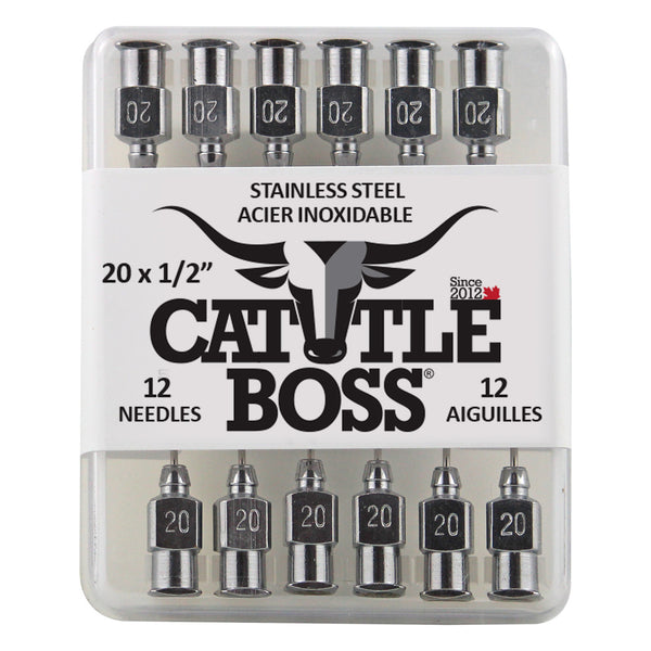 Cattle Boss Stainless Steel Hub Needle (12 Pack) 20X1/2 - Drug Administration Cattle Boss - Canada