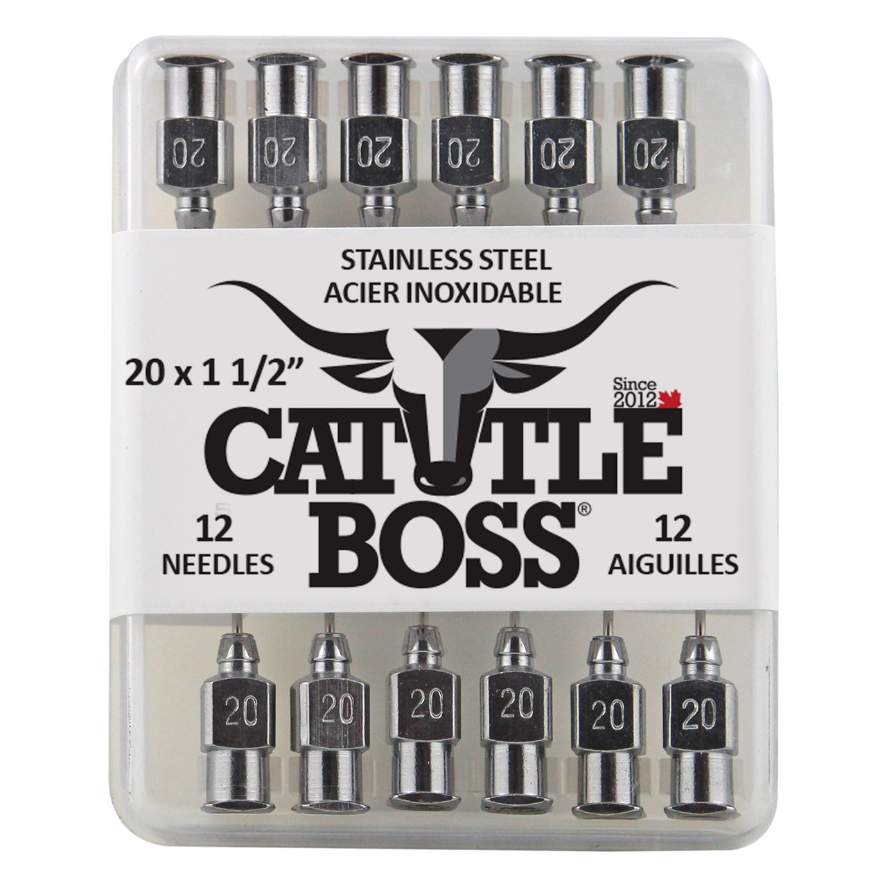 Cattle Boss Stainless Steel Hub Needle (12 Pack) 20X1 1/2 - Drug Administration Cattle Boss - Canada