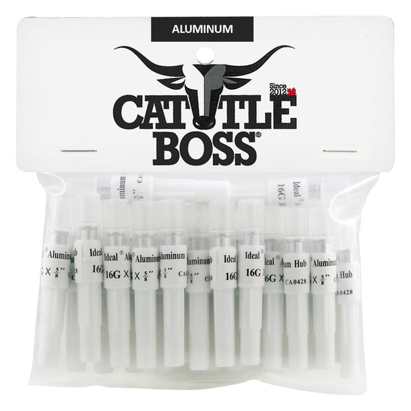 Cattle Boss Aluminum Hub Needles (25 Pack) 16 X 5/8 - Drug Administration Cattle Boss - Canada