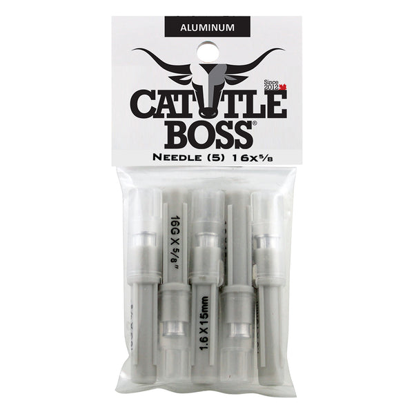 Cattle Boss Aluminum Hub Needle (5 Pack) 16 X 5/8 - Drug Administration Cattle Boss - Canada