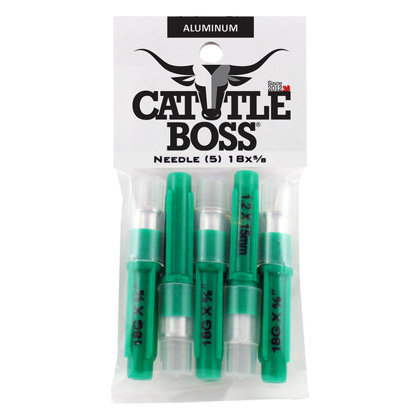 Cattle Boss Aluminum Hub Needle (5 Pack) 18 X 5/8 - Drug Administration Cattle Boss - Canada