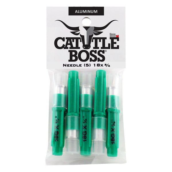 Cattle Boss Aluminum Hub Needle (5 Pack) 18 X 3/4 - Drug Administration Cattle Boss - Canada
