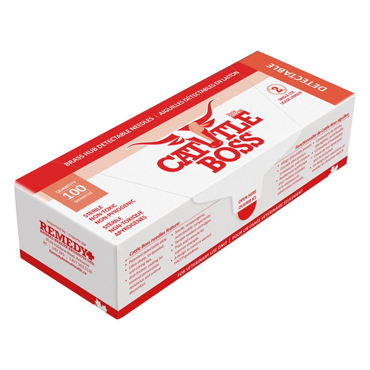 Cattle Boss Heavy-Duty Needles Brass Hub (100 Per Box) 16 X 1 - Drug Administration Cattle Boss - Canada