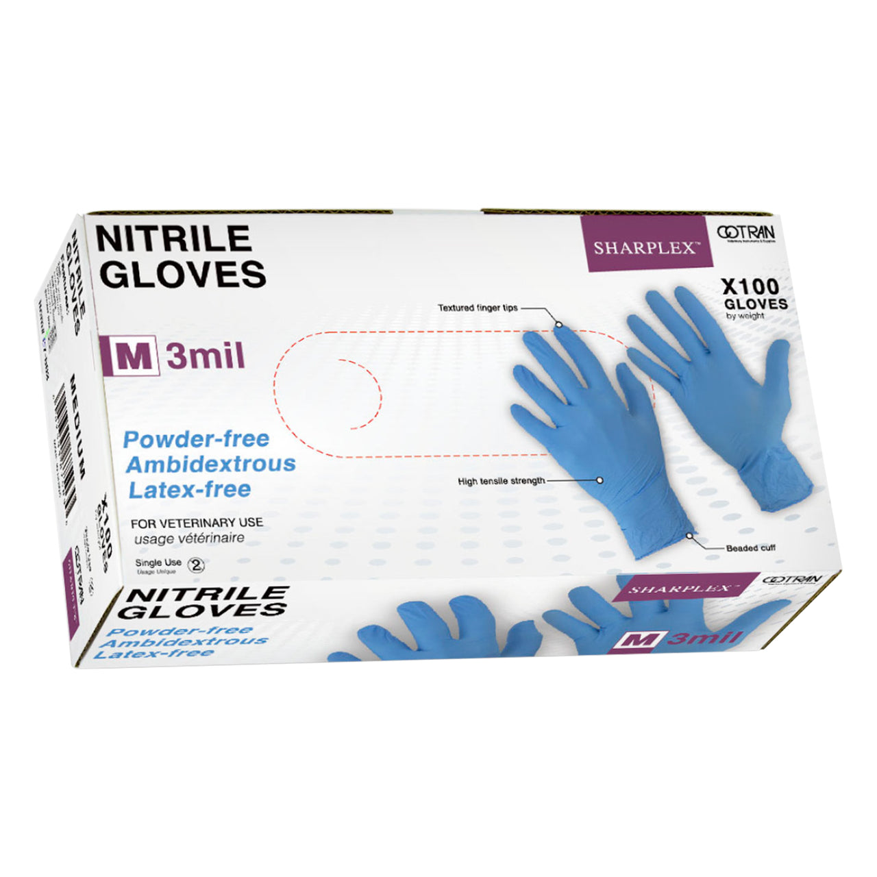 Sharplex Nitrile Gloves (100 box)